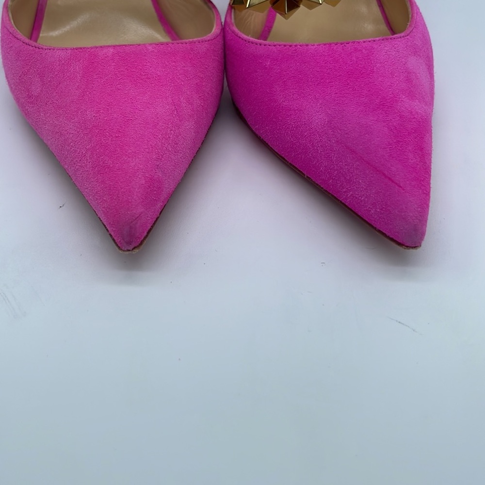 Christian Louboutin Hot pink Planet Choc 80 Suede Mule Pumps 38.5 - Picture 10 of 10